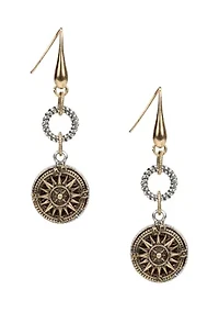 Rope Ring Compass Earrings