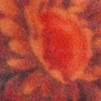 Red Flower Wire Drop Earrings