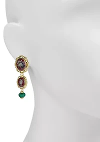 Double Drop Flower Beaded Earrings