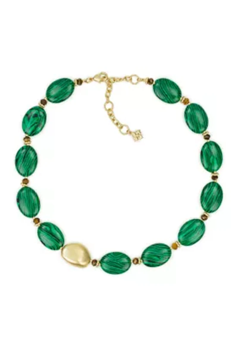 Green Oval Beaded Necklace