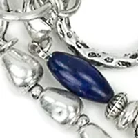 Blue Beaded Silver Tone Modular Multi Necklace