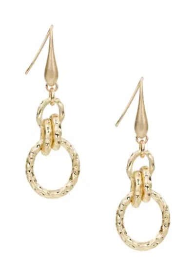 Double Ring Drop Earrings