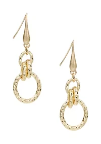 Double Ring Drop Earrings