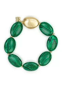 Green Gold Tone Stretch Bracelet
