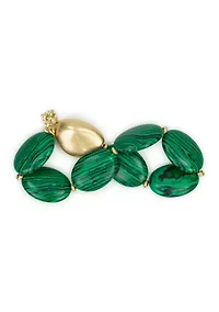 Green Gold Tone Stretch Bracelet