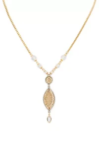 Marquise Pendant Bolo Necklace