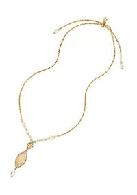 Marquise Pendant Bolo Necklace