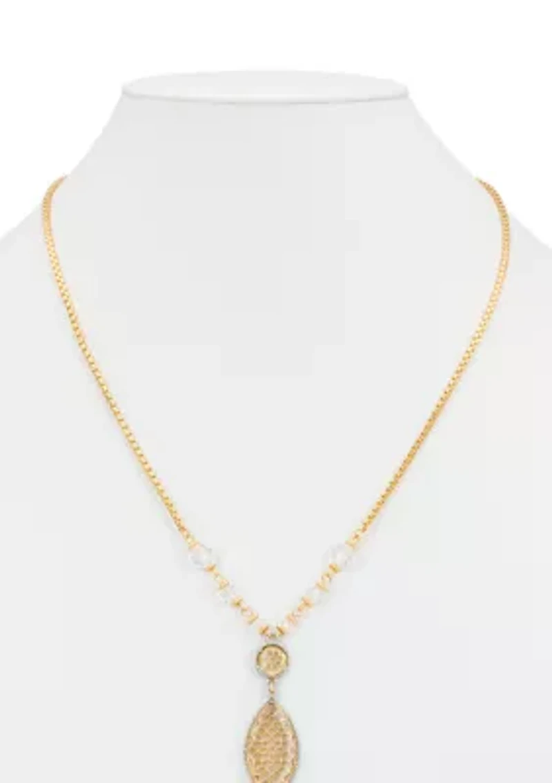 Marquise Pendant Bolo Necklace