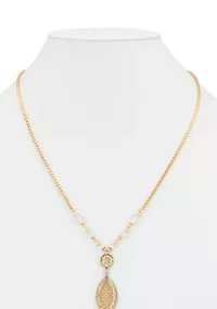 Marquise Pendant Bolo Necklace