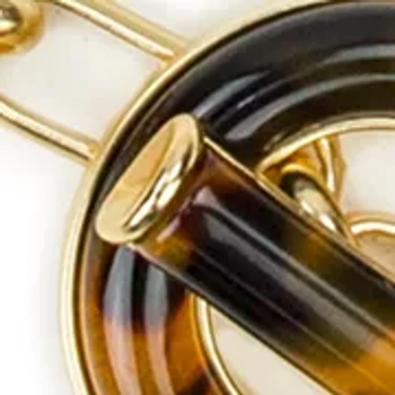 Jet Pendant Gold Tone Toggle Necklace