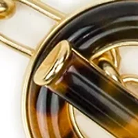 Jet Pendant Gold Tone Toggle Necklace