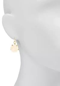 White Rose Drop Earrings
