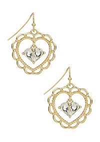 Lace Heart Drop Earrings