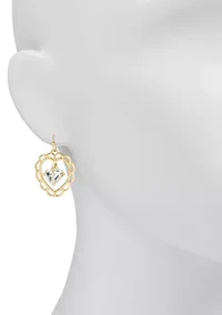 Lace Heart Drop Earrings