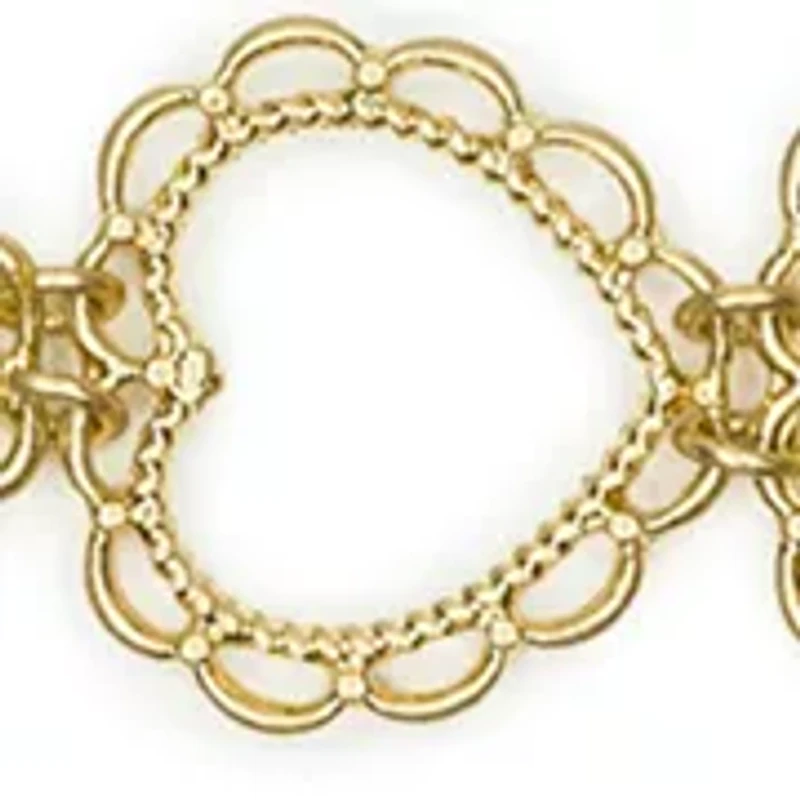 Lace Heart Link Chain Bracelet