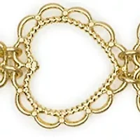 Lace Heart Link Chain Bracelet