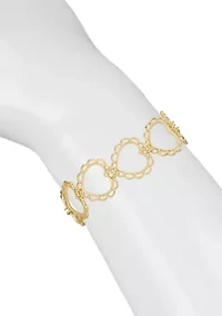 Lace Heart Link Chain Bracelet