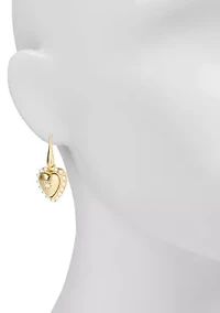 Heart Locket Pearl Pavé Drop Earrings