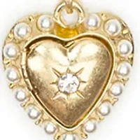 Heart Pendant with White Beaded Multi Row Necklace