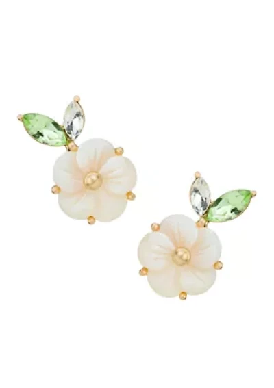 Flower Leaf Post Earrings