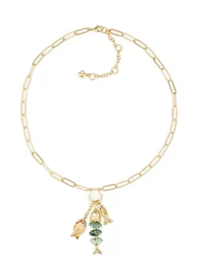 Fish Charm Dangle Necklace
