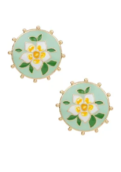 Flower Button Earrings