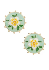 Flower Button Earrings