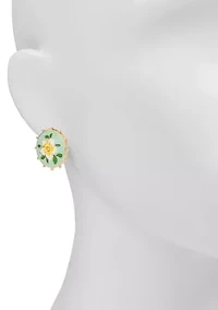 Flower Button Earrings