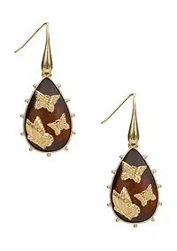 Butterfly Brown Teardrop Earrings 