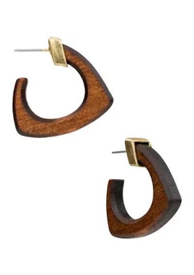 Wood Hoop Earrings