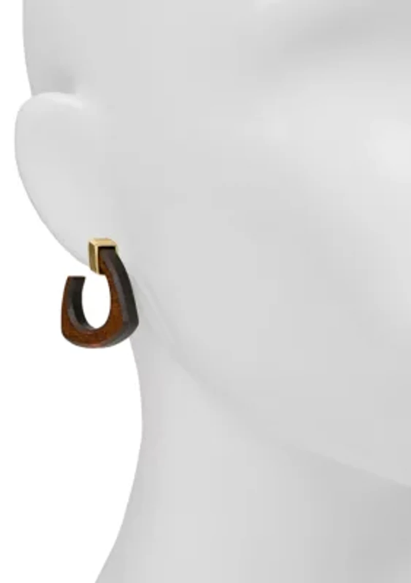 Wood Hoop Earrings