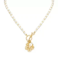 Flower Pendant Toggle Necklace