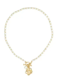 Flower Pendant Toggle Necklace