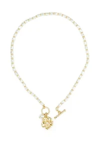 Flower Pendant Toggle Necklace