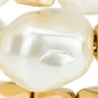 Beaded Gold Tone Coil Bracelet