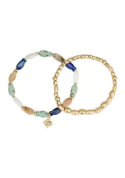 Multicolor Beaded Stretch Bracelet Set