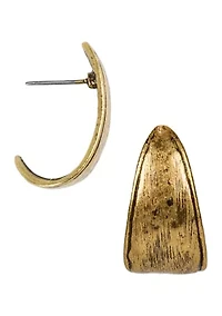 J Hoop Hammered Earrings