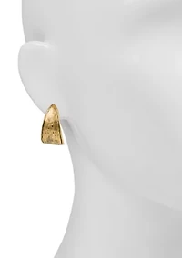 J Hoop Hammered Earrings