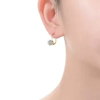 Lab Created White Cubic Zirconia Solitaire Classic Leverback Earrings