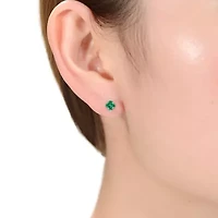 Lab Created Sterling Silver with Colored Cubic Zirconia Square Stud Earrings