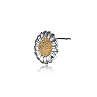 Lab Created Sterling Silver with Clear Cubic Zirconia Sunflower Earrings