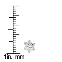 Lab Created Sterling Silver White Gold Plated with Colored Round Cubic Zirconias Flower Shape Earrings