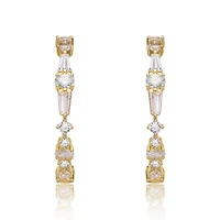 Lab Created Sterling Silver with Clear Cubic Zirconia C-Hoop Earrings