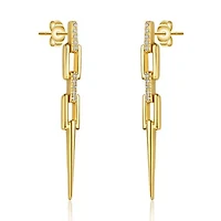 Lab Created Sterling Silver with Clear Cubic Zirconia Drop Earrings