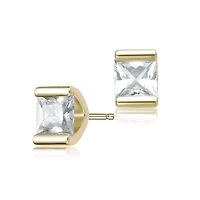Lab Created Sterling Silver with Clear Cubic Zirconia Stud Earrings