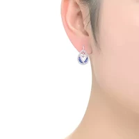 Lab Created Sterling Silver with Colored Cubic Zirconia Pear Drop Earrings