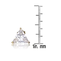 Lab Created Sterling Silver with Clear Medium Cubic Zirconia Triangle Earrings