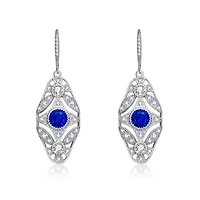 Lab Created Sterling Silver White Gold Plated Round Cubic Zirconia Wreath Leverback Drop Earrings