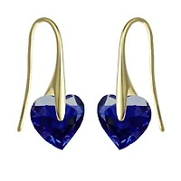 Lab Created Sterling Silver with Colored Cubic Zirconia Heart Hook Earrings