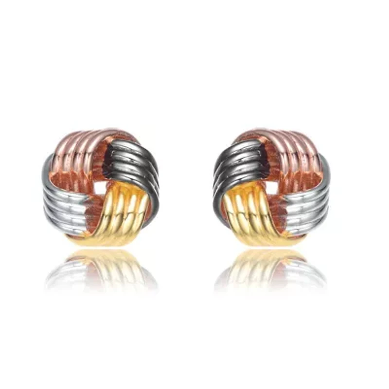 Lab Created Sterling Silver Knot Bee Stud Earrings